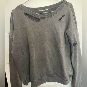Garage distressed long sleeve shirt